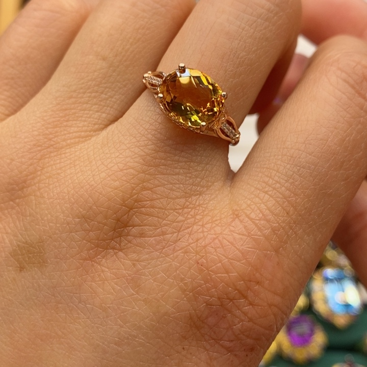 水晶戒指银S925镶嵌天然水晶戒指