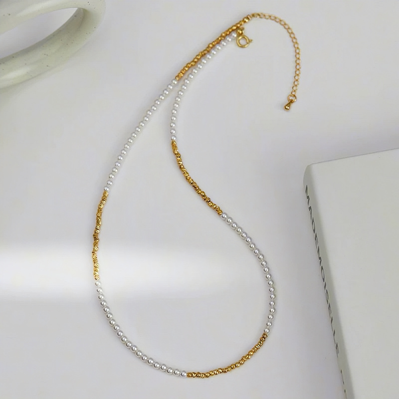 铜合金项链 【DING Design】法式高级感设计拼接碎金项链DD 9695