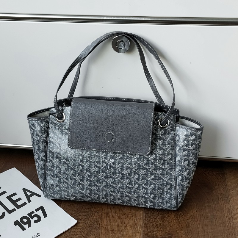 95新 Goyard 【24期免息】灰色老花Rouette小号单肩包 52898