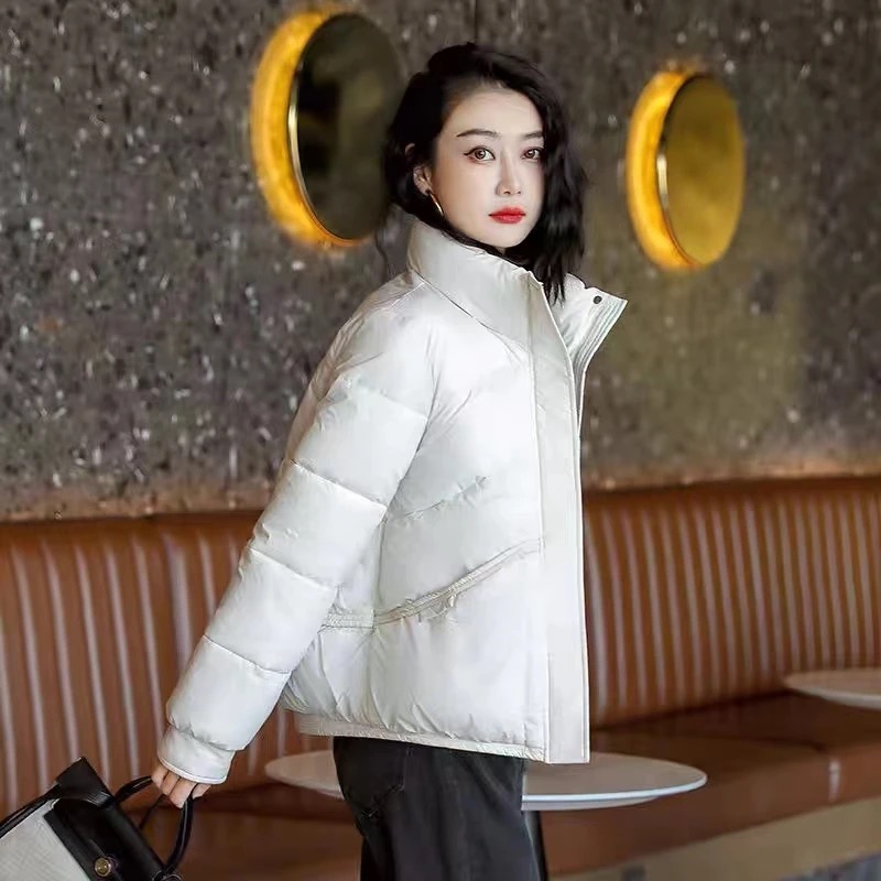 纪梵珂【诗晨定制】新国标白鸭绒羽绒服短款时尚百搭女士保暖立领