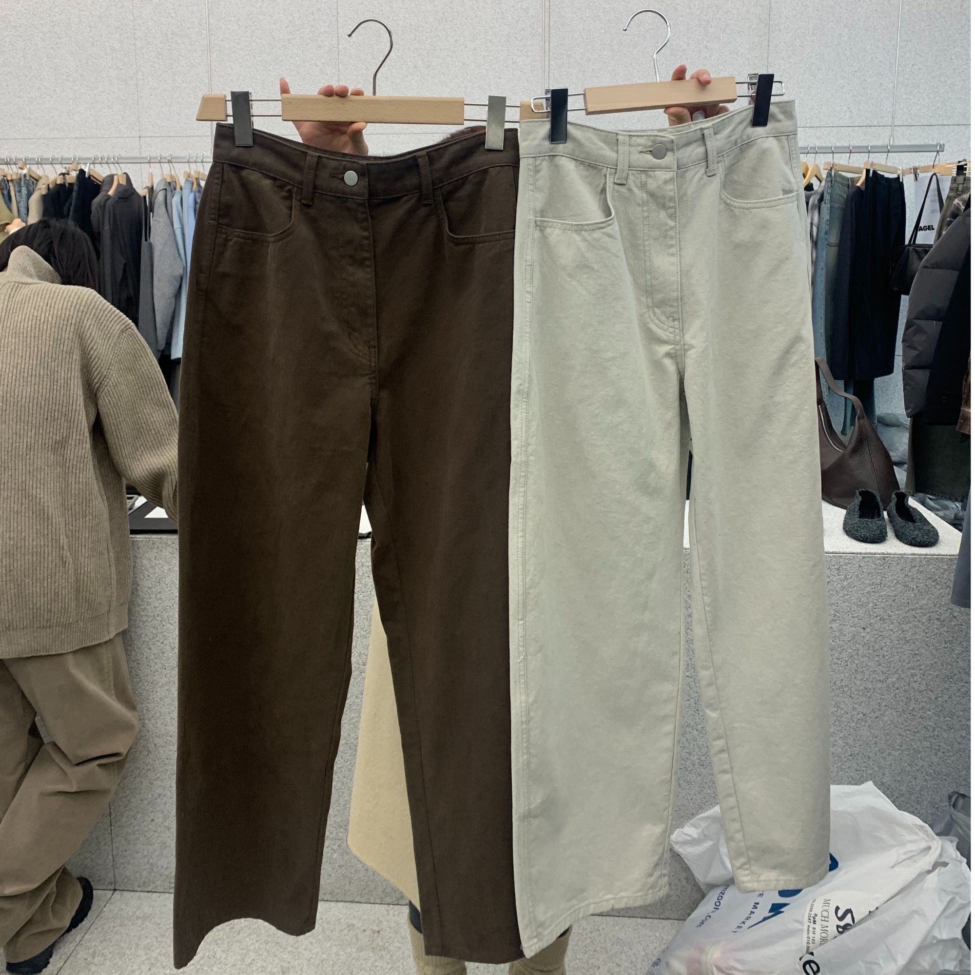 【佳贰】AT家百搭纯色直筒休闲裤 现货！No退换