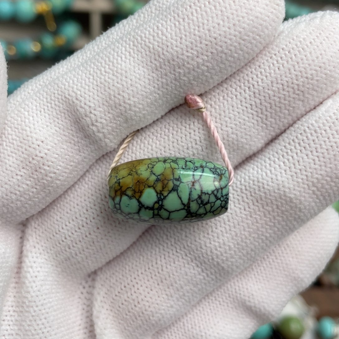 绿松石未镶嵌小碎花桶珠