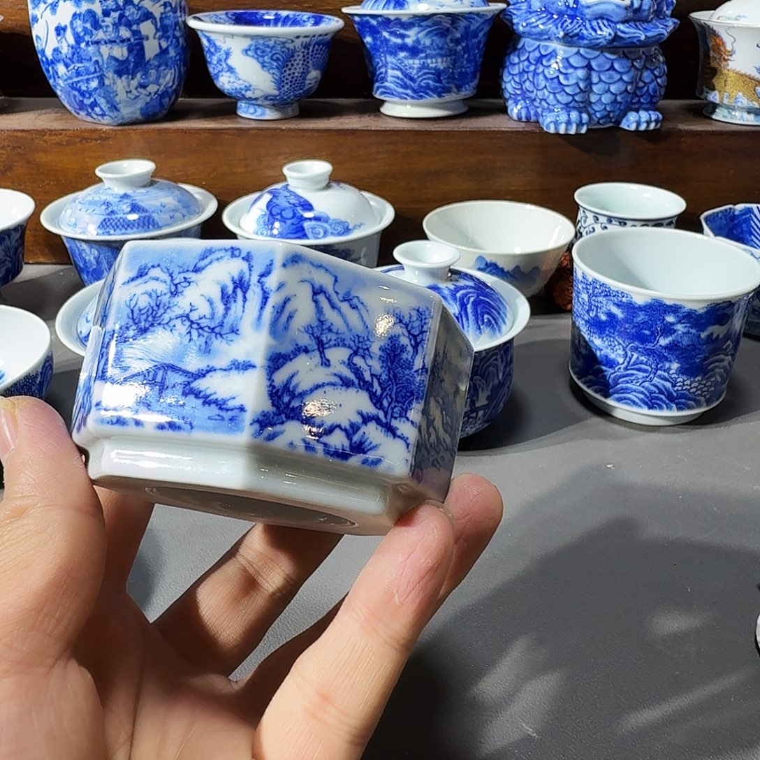 南***弦泥塑主人杯手工手绘