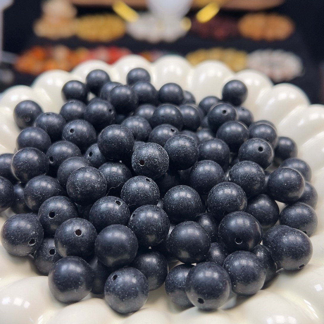 菩提根/象牙果手串卡12黑金圆120颗