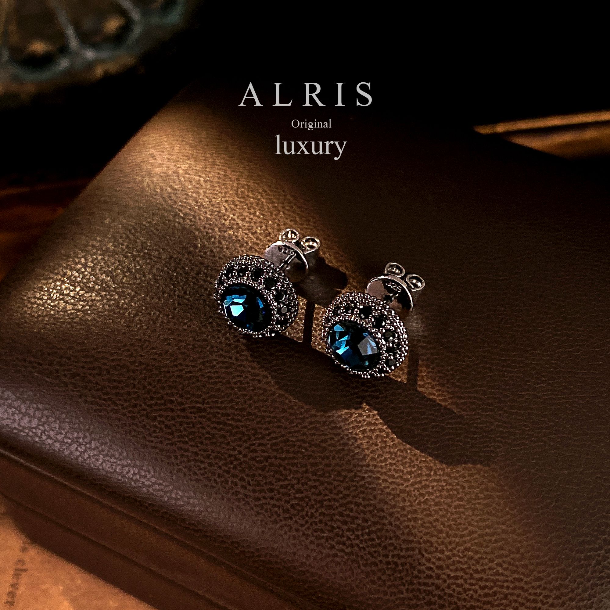 A1199【青墨幽蓝】925银针新中式中国风轻奢秋冬服装百搭墨蓝色耳钉