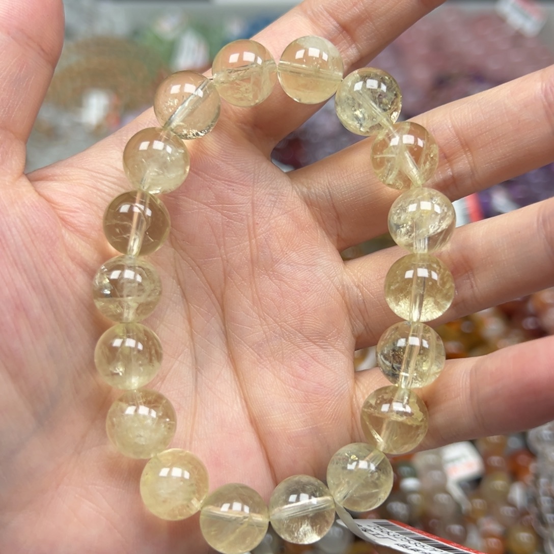 水晶手链未镶嵌卡11精品柠檬黄水晶27