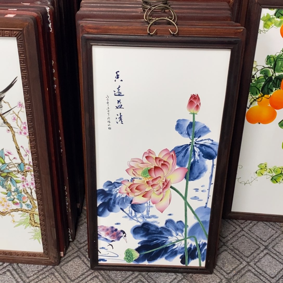 瓷86*46*1景德镇瓷板画柴窑烧制