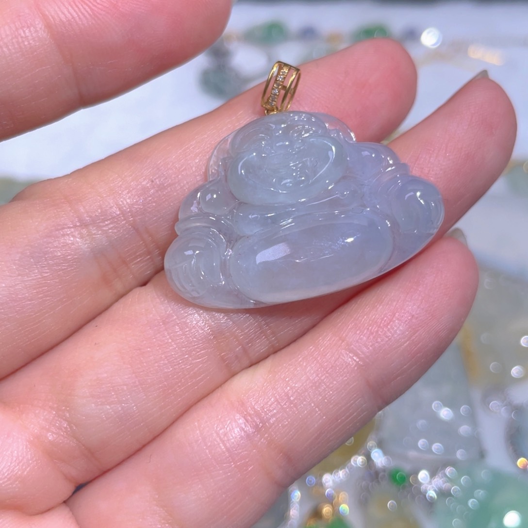 颈饰18K金镶嵌翡翠翡翠