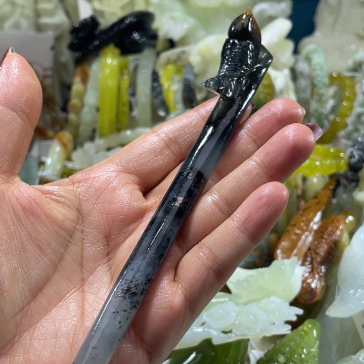 岫玉未镶嵌发簪发簪