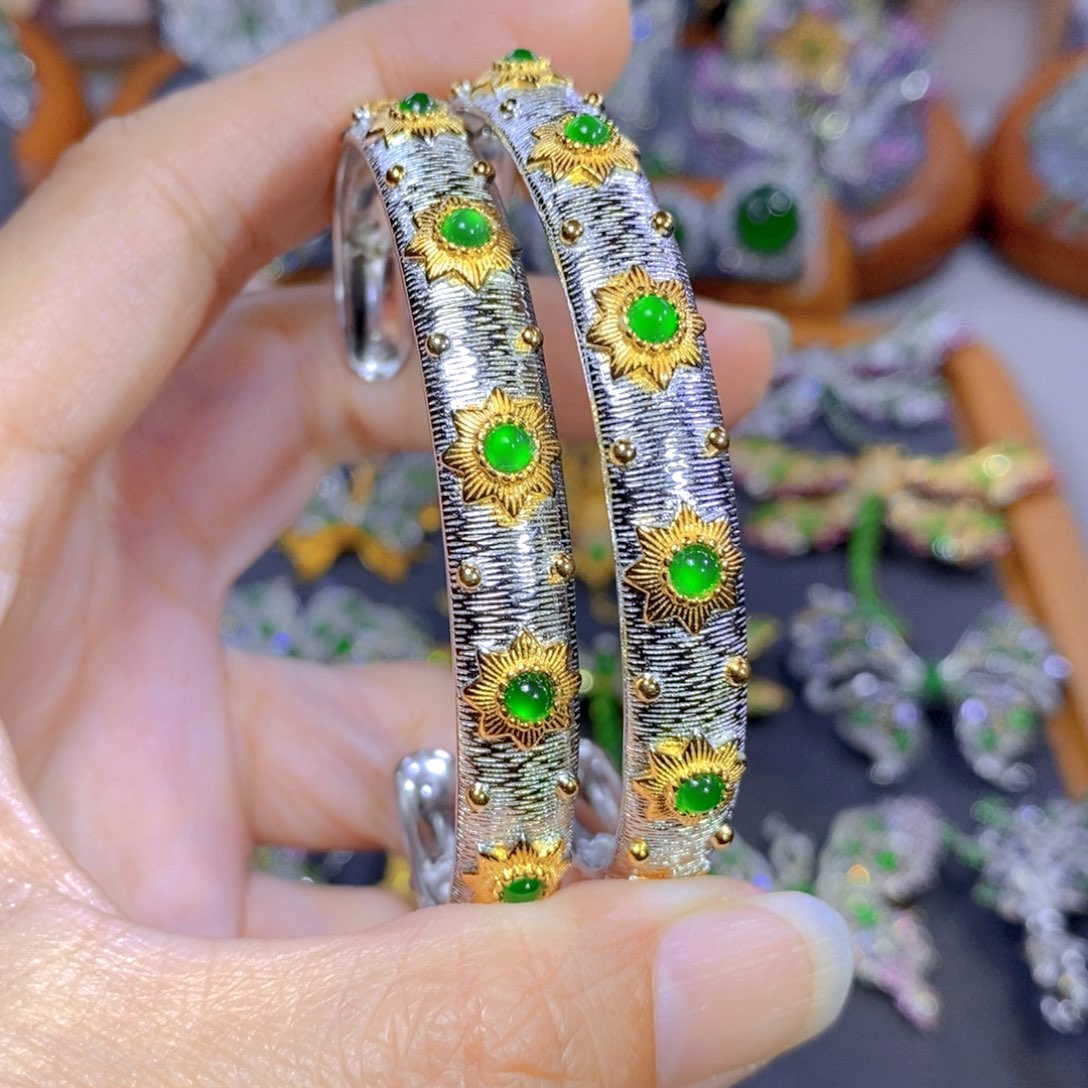 翡翠颈饰银S925镶嵌多样性发其一