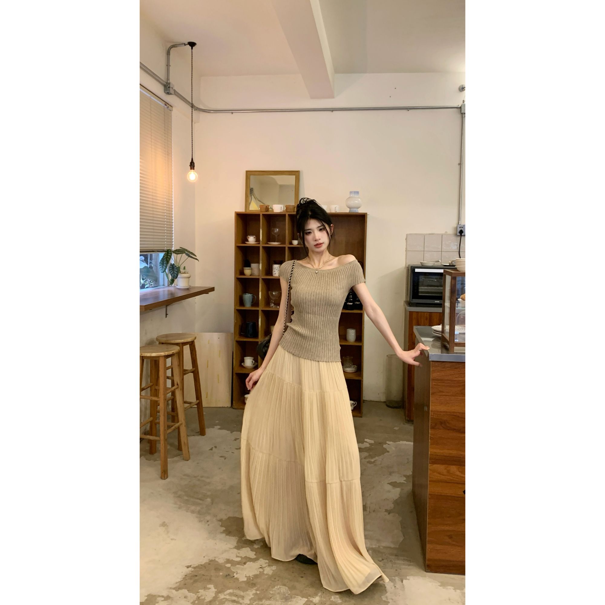 静奢风通勤纯欲风轻熟风时尚显瘦T恤法式