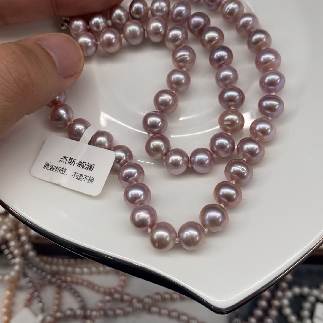 合金淡水珍珠颈饰7.3-8.3项链有螺纹