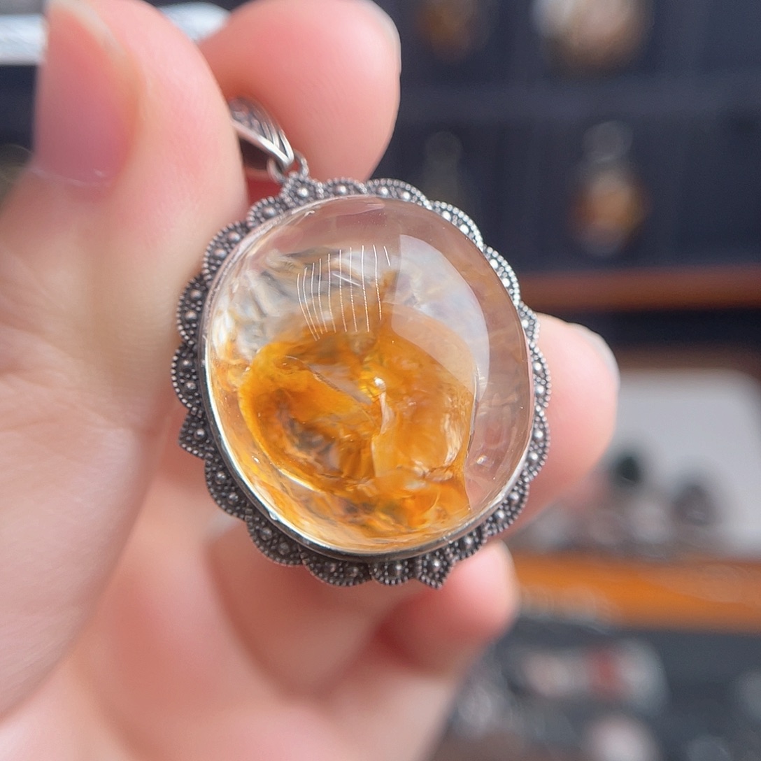 水晶颈饰银S925镶嵌巴****东