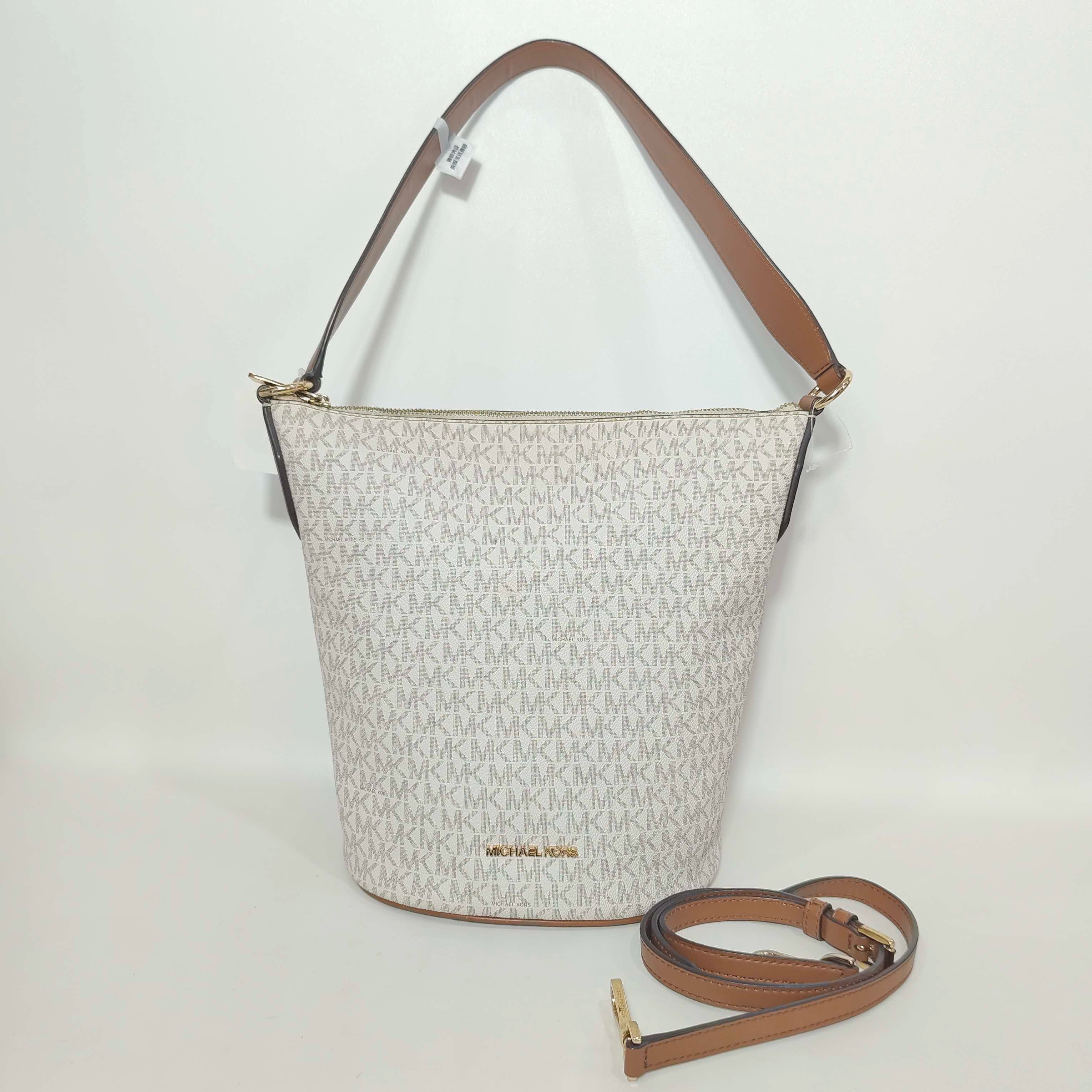 95新 MICHAEL KORS/迈克高仕 捐金沉珠/白色水桶单肩包