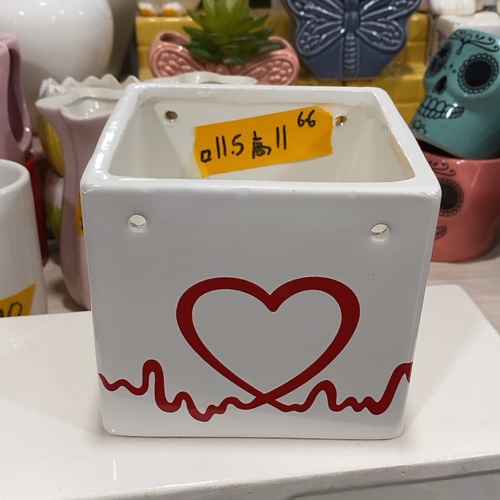 摆件陶陶盆有孔 瑕疵针孔漏釉介意勿拍外口 11.5外高11