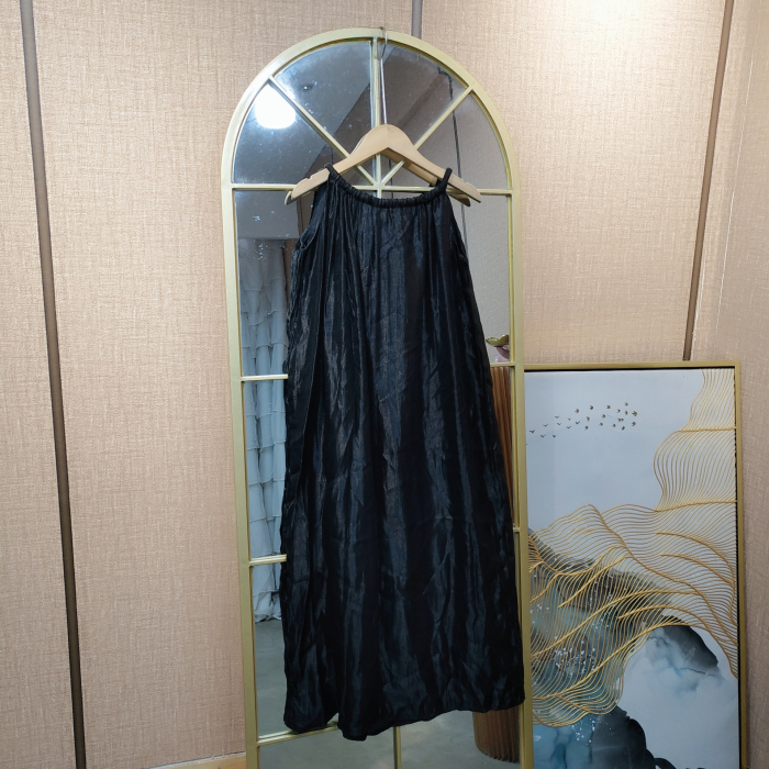 BG829孕妇黑色吊带裙90-140