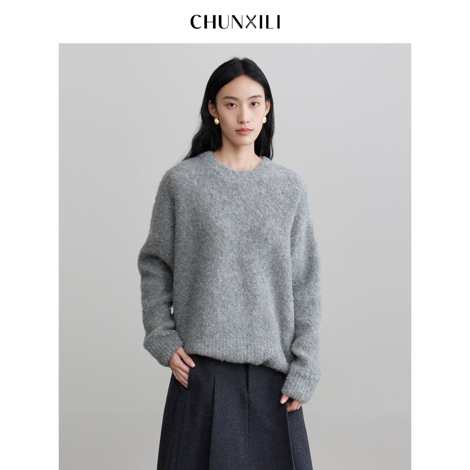 CHUNXILI/春熙里【圈圈毛衣 】慵懒风 冬季加厚羊毛针织衫D00M54155