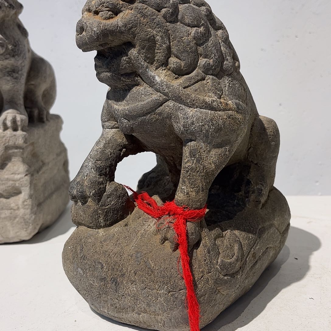 忠***诚砖雕青石案头狮1111111