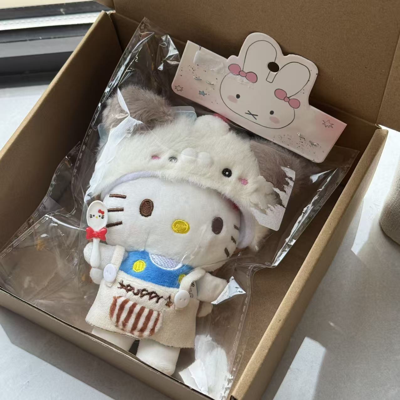 【正版】KITTY毛绒公仔玩偶钥匙扣车载挂饰礼物