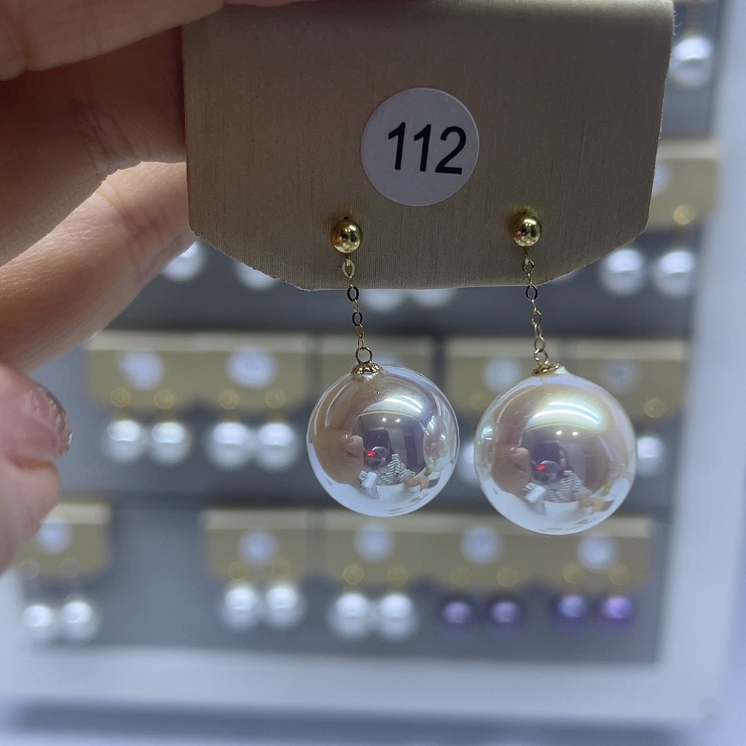 淡水珍珠耳饰18K金镶嵌