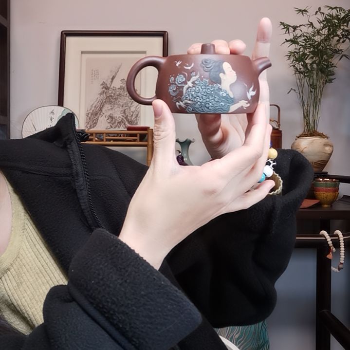 龙***醇茶壶紫砂井栏壶半手工