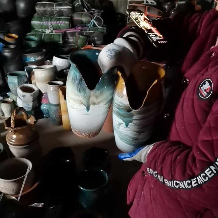 红陶口14高26两个