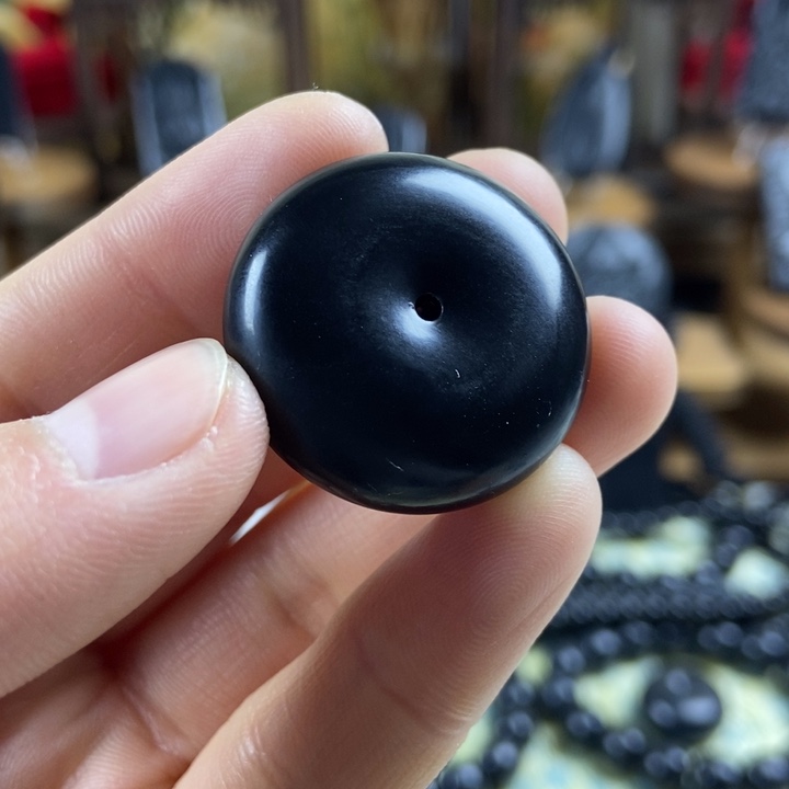 和田玉（墨玉）未镶嵌颈饰平安扣福利包容