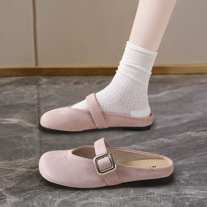 春夏 玛丽珍小皮鞋法式复古百搭英伦风半托8668-8【粉】