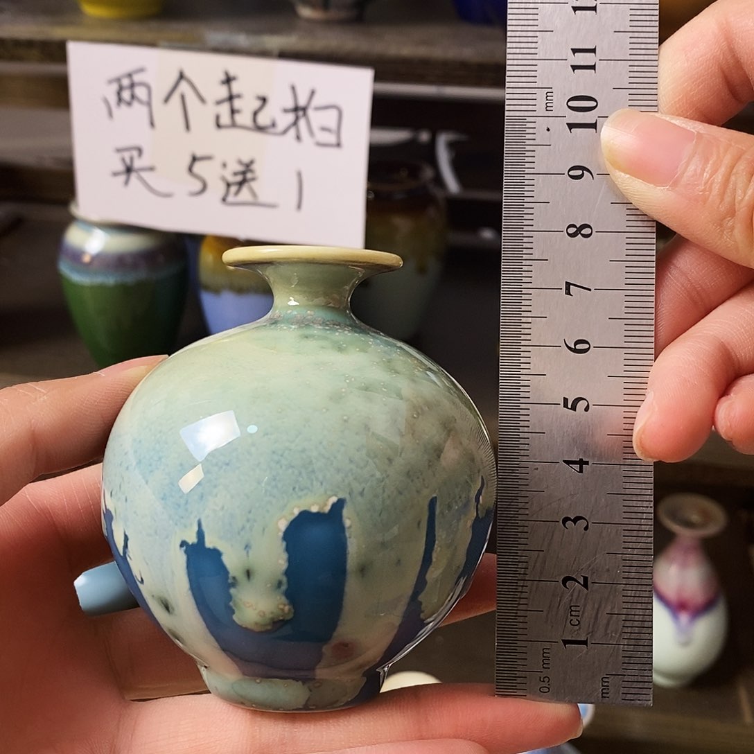 摆件福**门景德镇高温陶瓷小花瓶