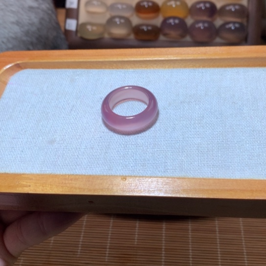 玛瑙/玉髓未镶嵌戒指1号 港22 紫色