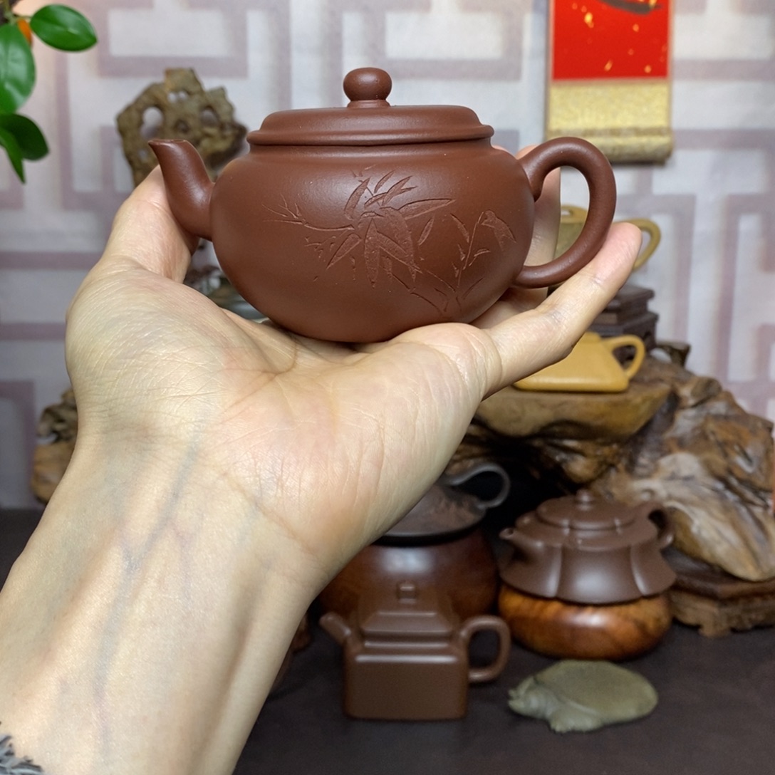 茶壶紫砂紫砂茶具底槽青圆珠