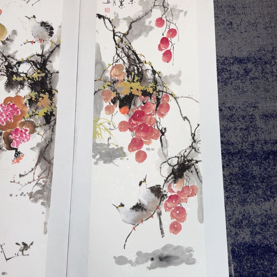 国画纯手绘山水花鸟作品