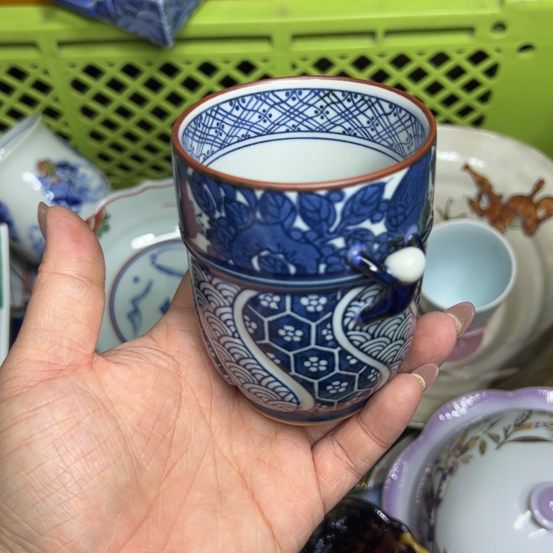 手绘青花 一闲人 主人杯