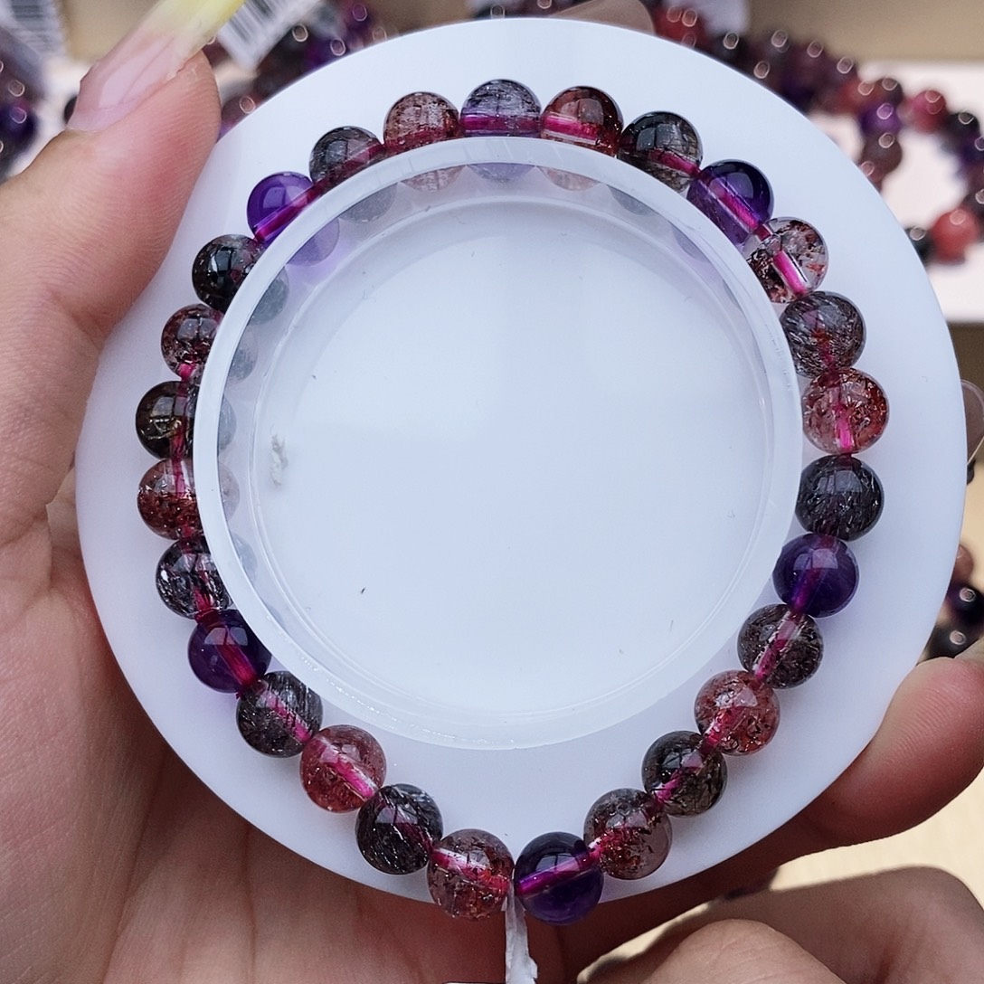 未镶嵌手链水晶黑加仑超七7+