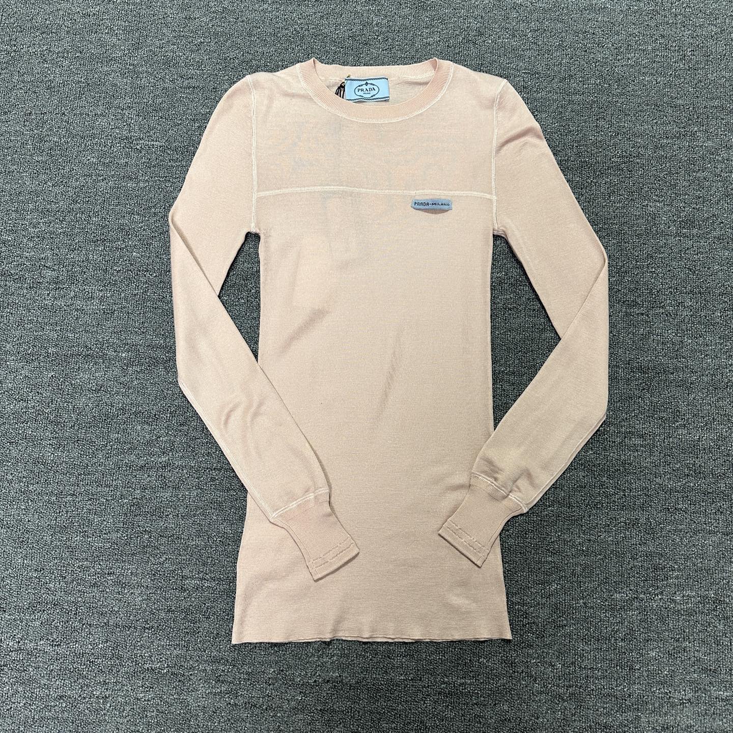 未使用 Prada/普拉达 女士肉粉色圆领长袖针织衫155740
