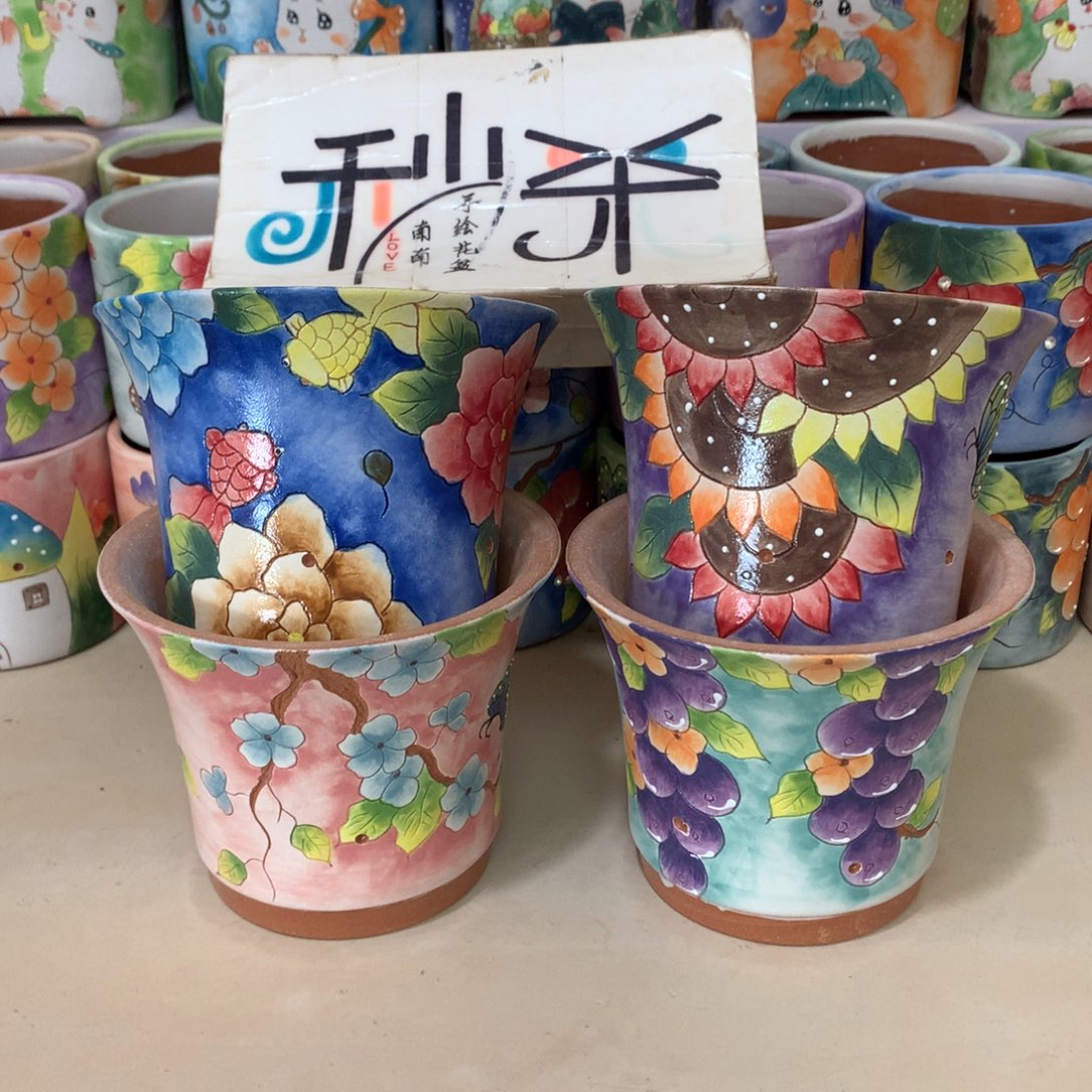 福利花盆，手绘花盆