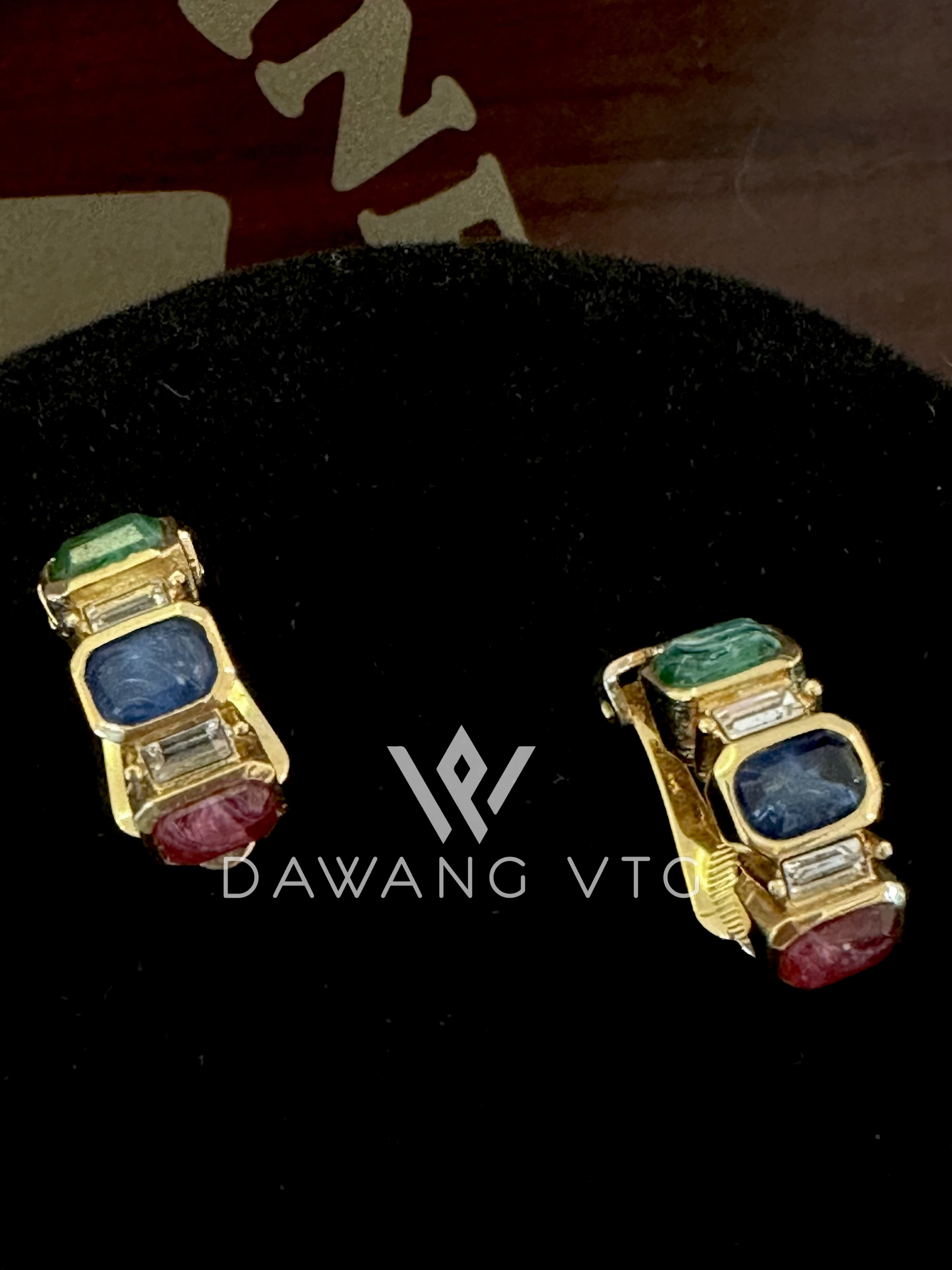 铜合金耳饰 D多色琉璃耳夹