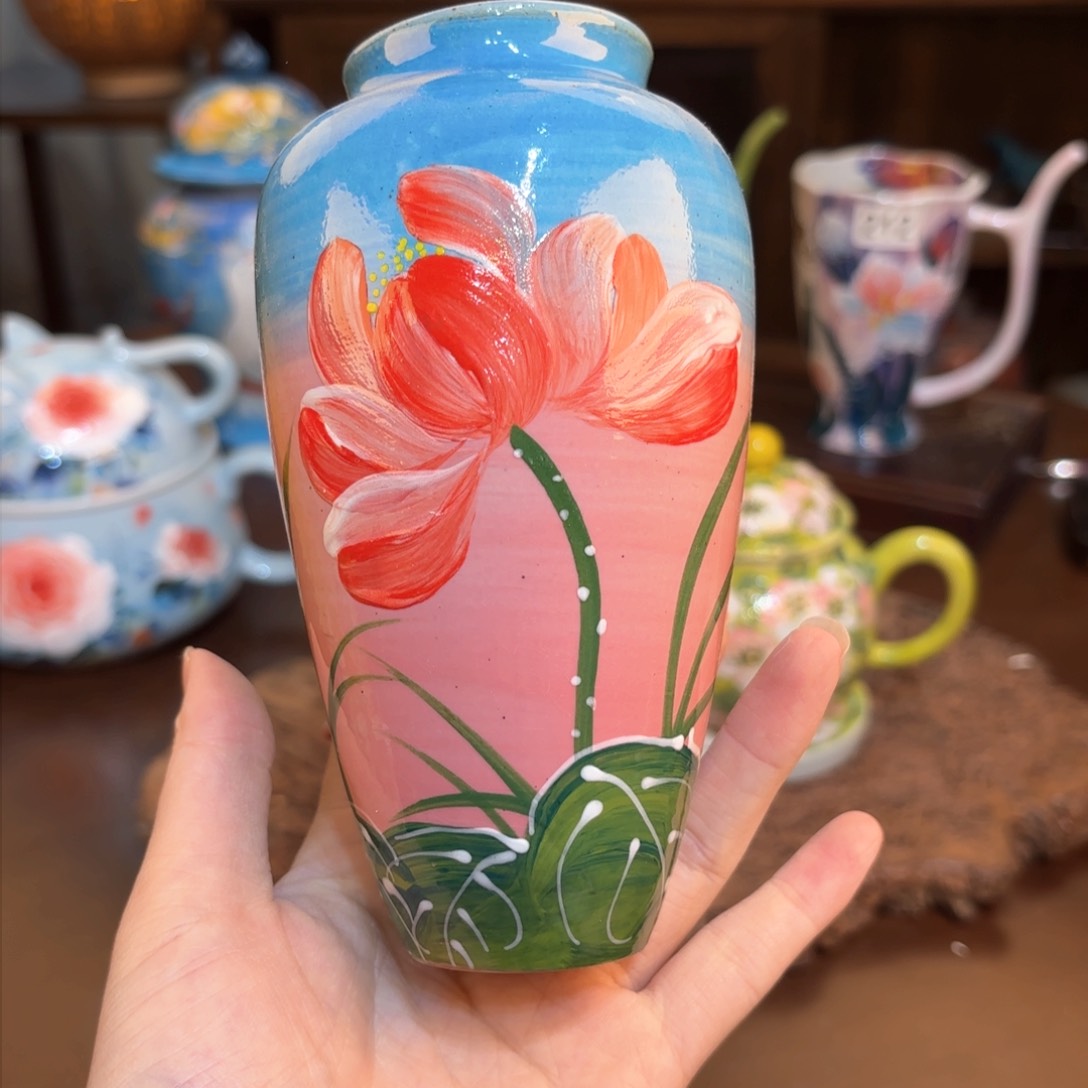 景德镇手绘高温釉下彩陶瓷茶具