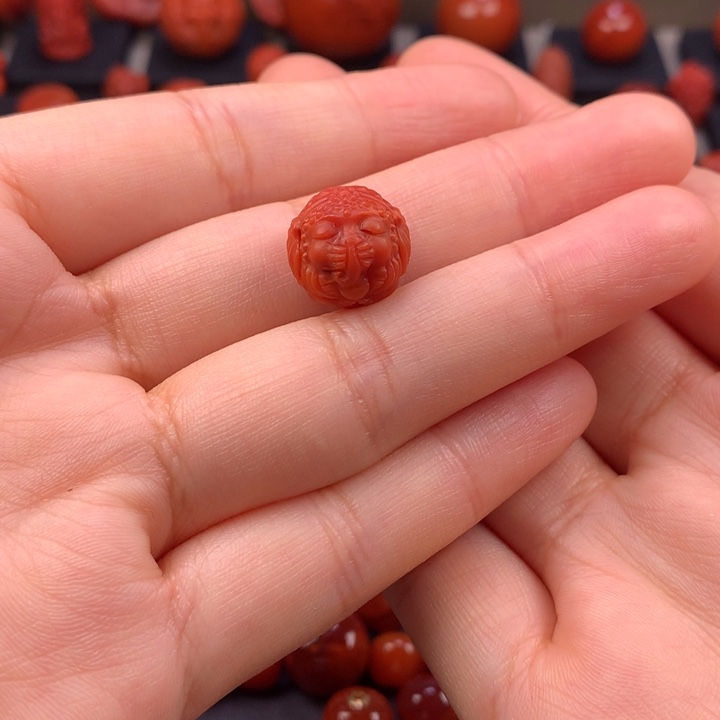 南红玛瑙未镶嵌象神圆珠13MM+