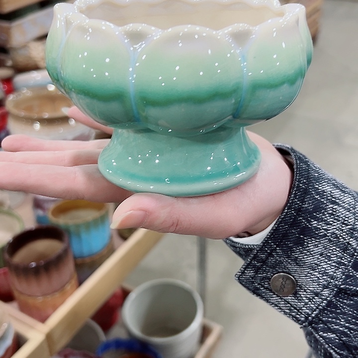 有孔.凑满10元发货多肉陶瓷花盆！