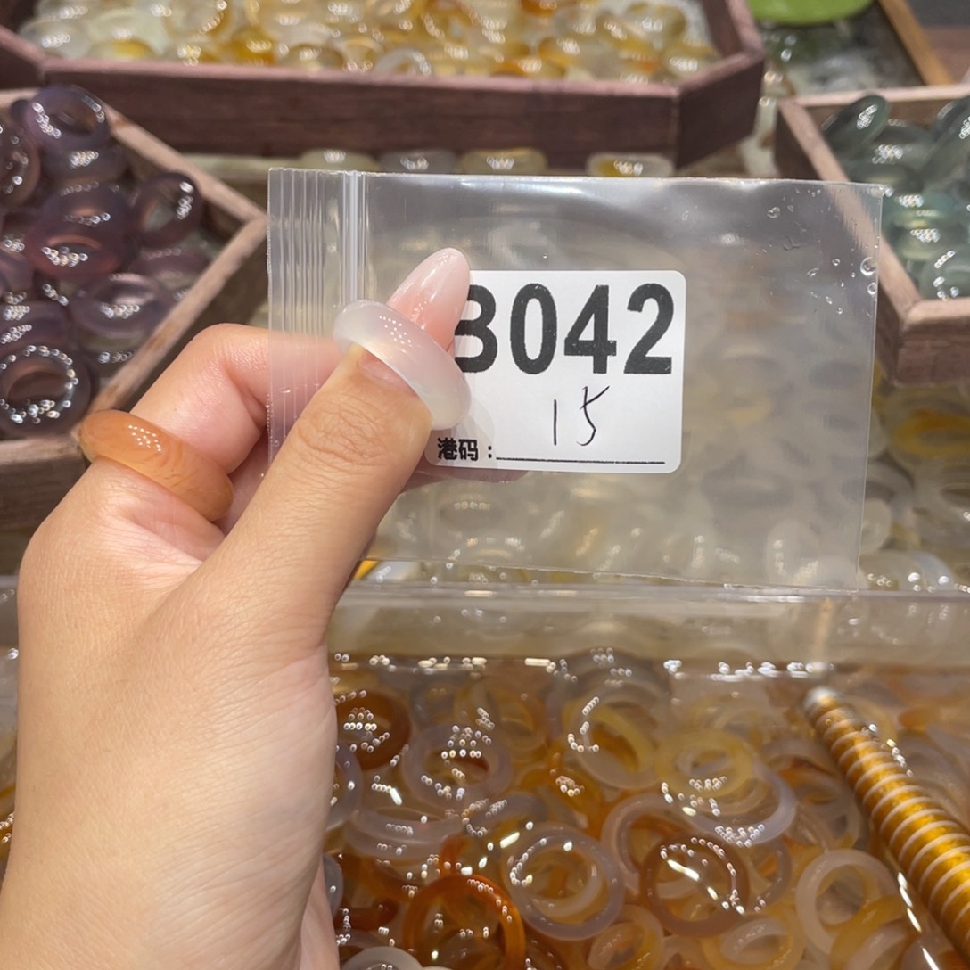 玛瑙/玉髓未镶嵌戒指042