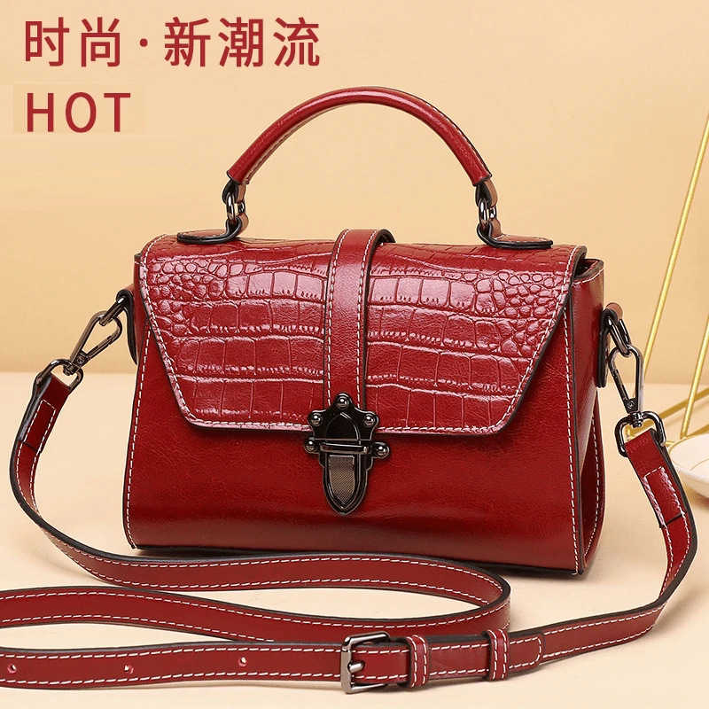 手提包时尚百搭单肩女包潮女士休闲牛皮斜挎包包夏季新款