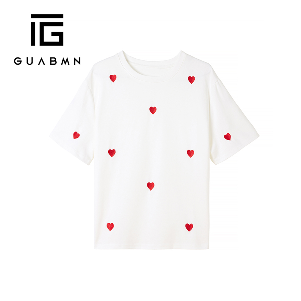 GUABMN2025年夏季新款时尚百搭圆领半袖纯色短袖T恤夏日穿搭5377