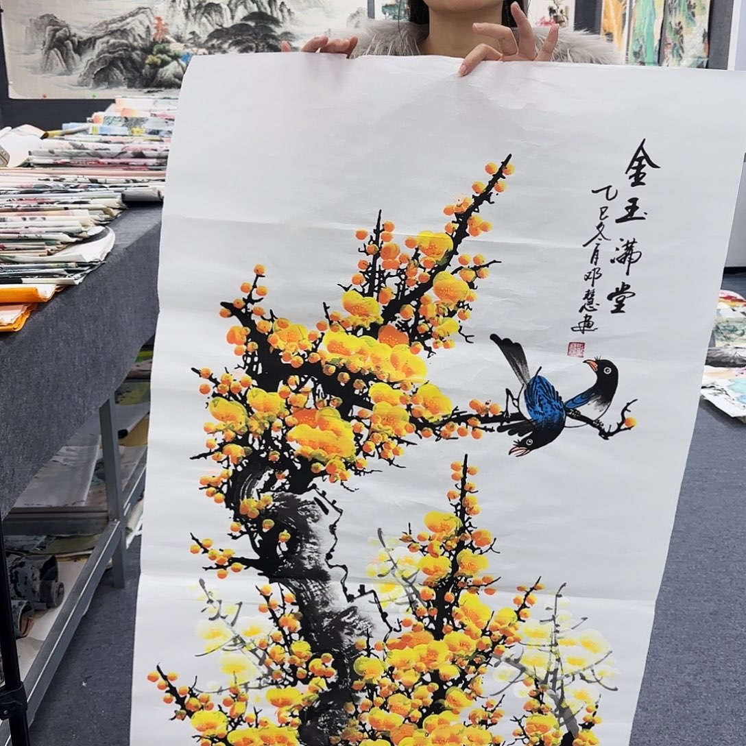 国画作品小姐姐放漏中