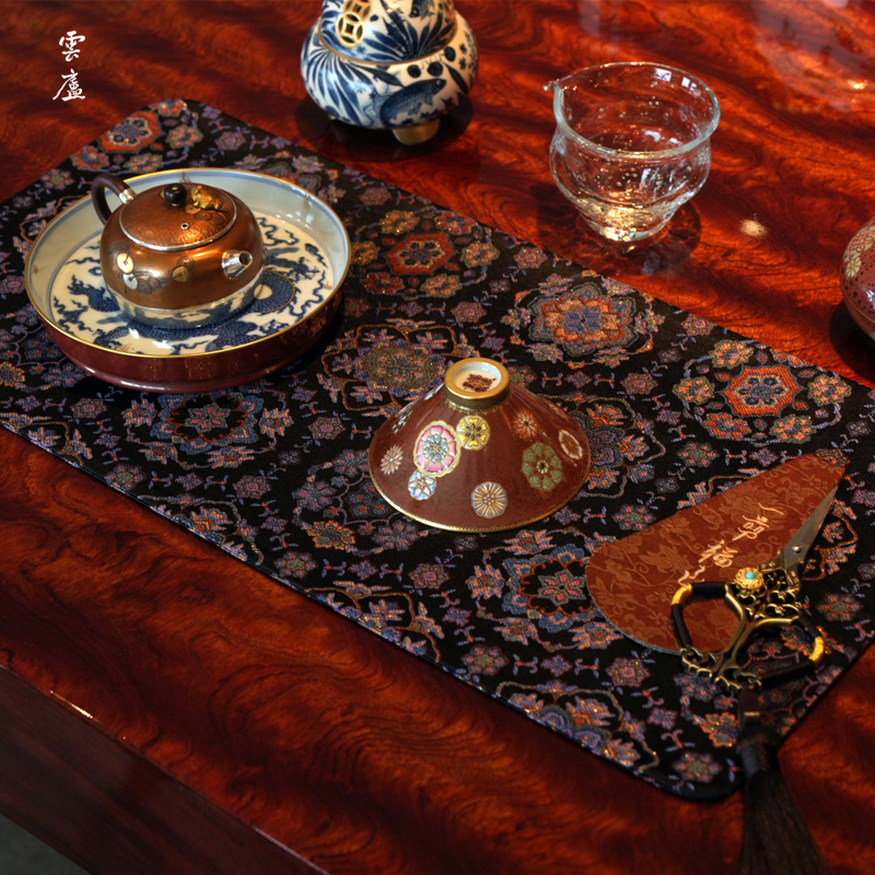 雲廬甄选宋锦纱茶席垫子高端国风新中式禅意高档茶具干泡台垫桌垫
