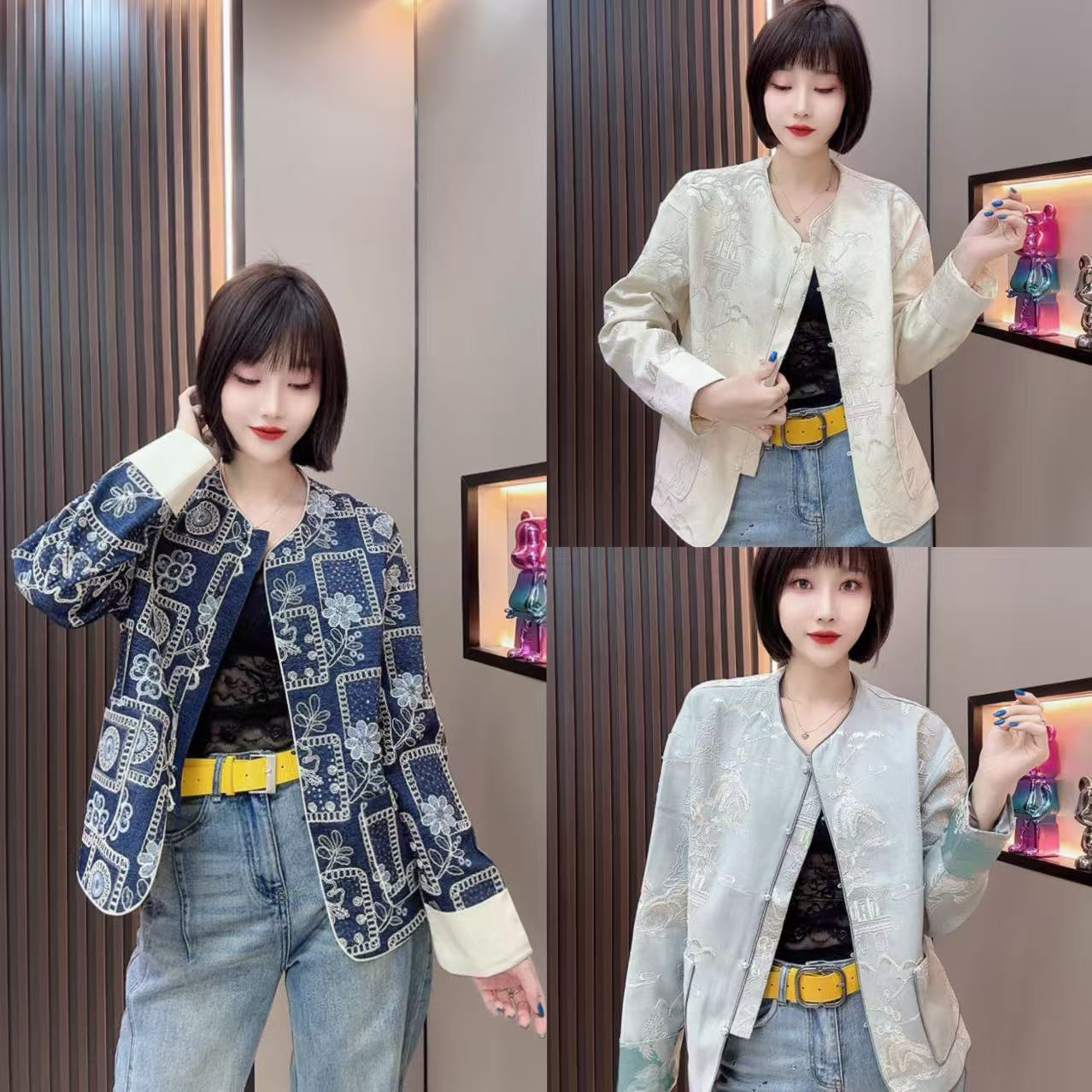 敏宝儿➕125亭台楼阁麻外套