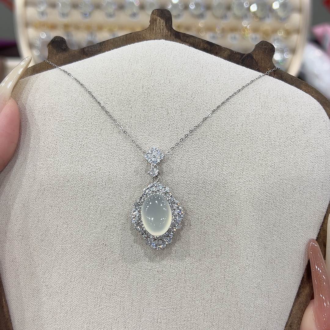 @***-岫玉银S925镶嵌吊坠(赠链)