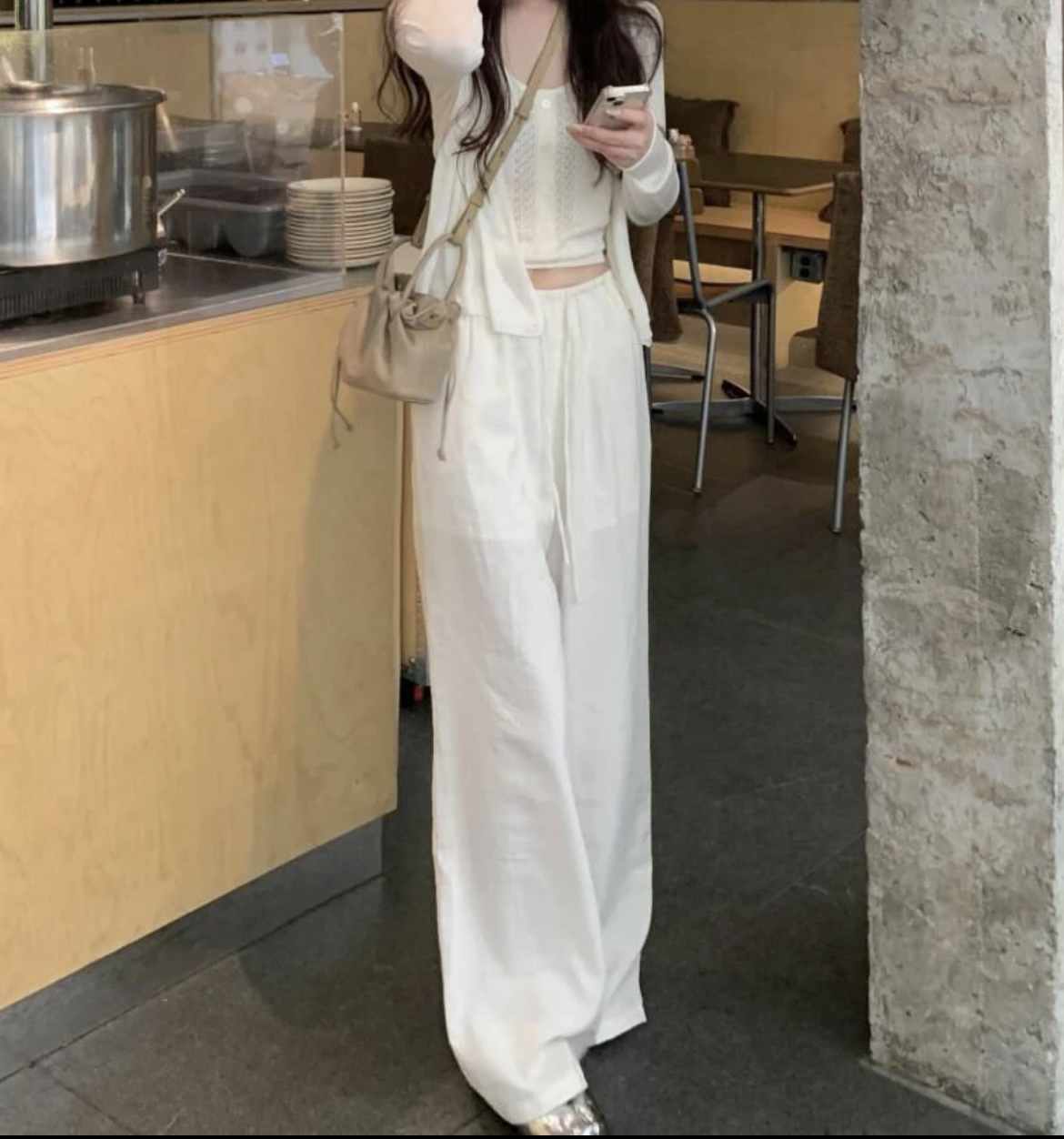 棉麻阔腿裤慵懒风薄款无托腹显瘦休闲裤洋气外穿