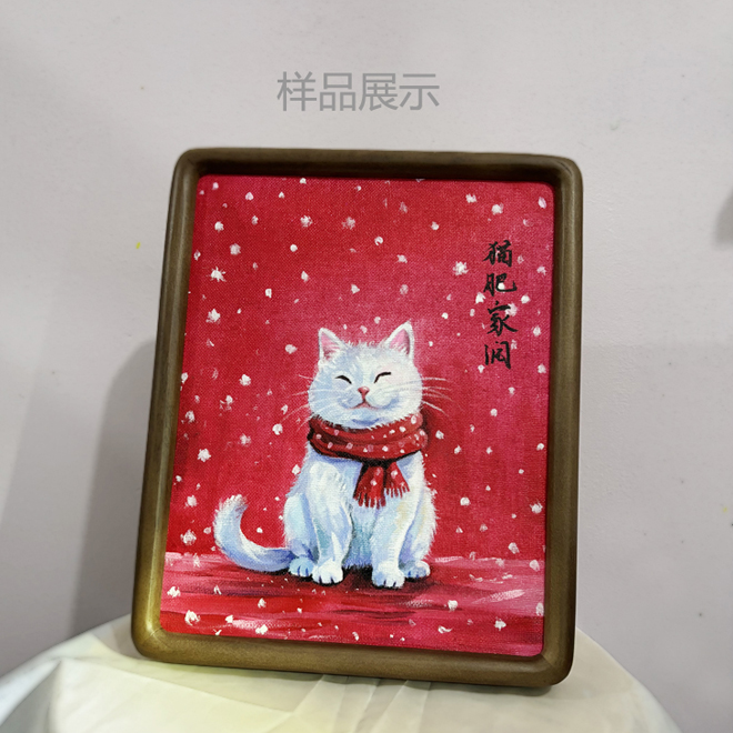 手绘油画水彩桌面摆台摆件清新简约风送家人送朋友