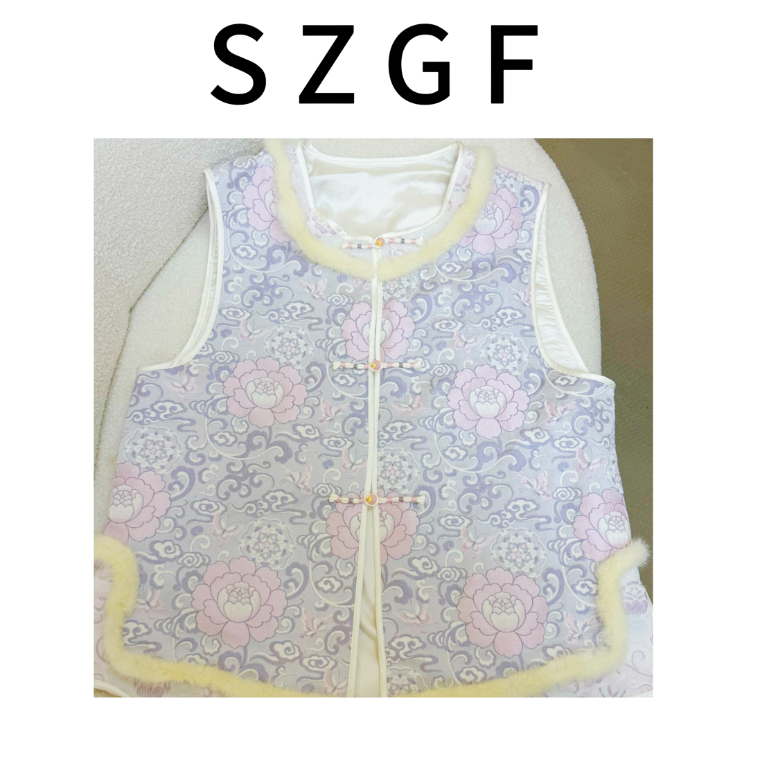 秋款气质新中式国风提花马甲52860